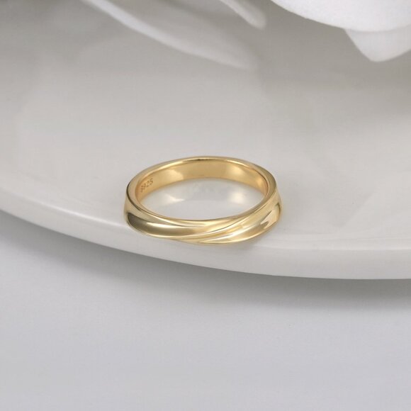 Jewelry - Twist 14K Gold Ring - Minimalist Ring - Gold Band - Simple Gold Ring -